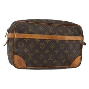 LOUIS VUITTON Monogram Compiegne 28 Clutch Bag M51845 LV Auth ka526